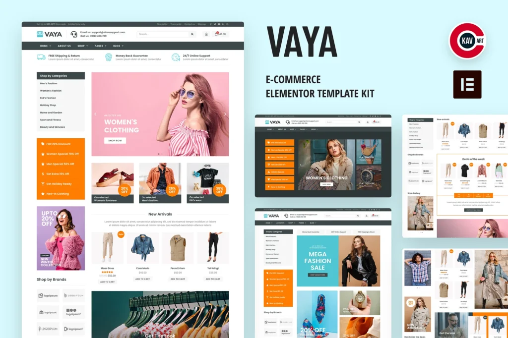 Vaya   E Commerce Elementor Template Kit