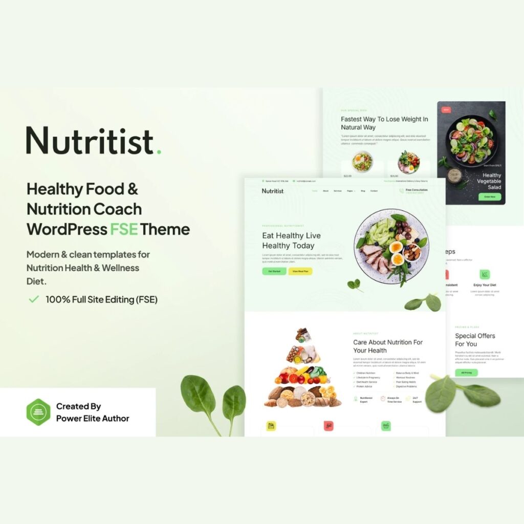 Nutritist – Healthy Food & Nutrition Coach Gutenverse FSE WordPress Theme